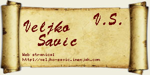 Veljko Savić vizit kartica